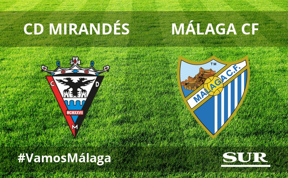 Posiciones de málaga cf contra mirandés